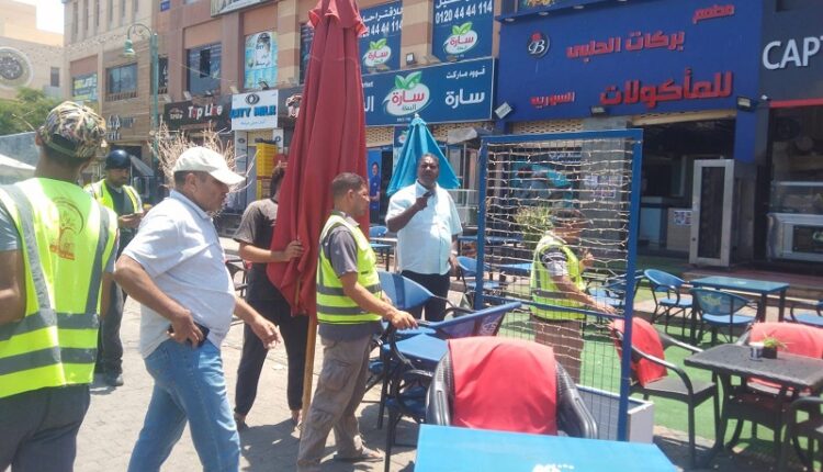 حملات على الإشغالات والتعديات على الطرق وأرصفة المشاة