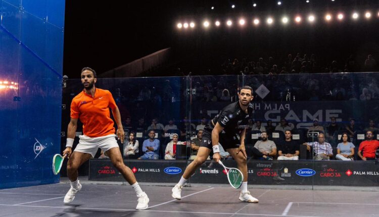مصطفى عسل ونوران جوهر يتأهلان للدور نصف نهائي بطولة بالم هيلز المفتوحة للإسكواش